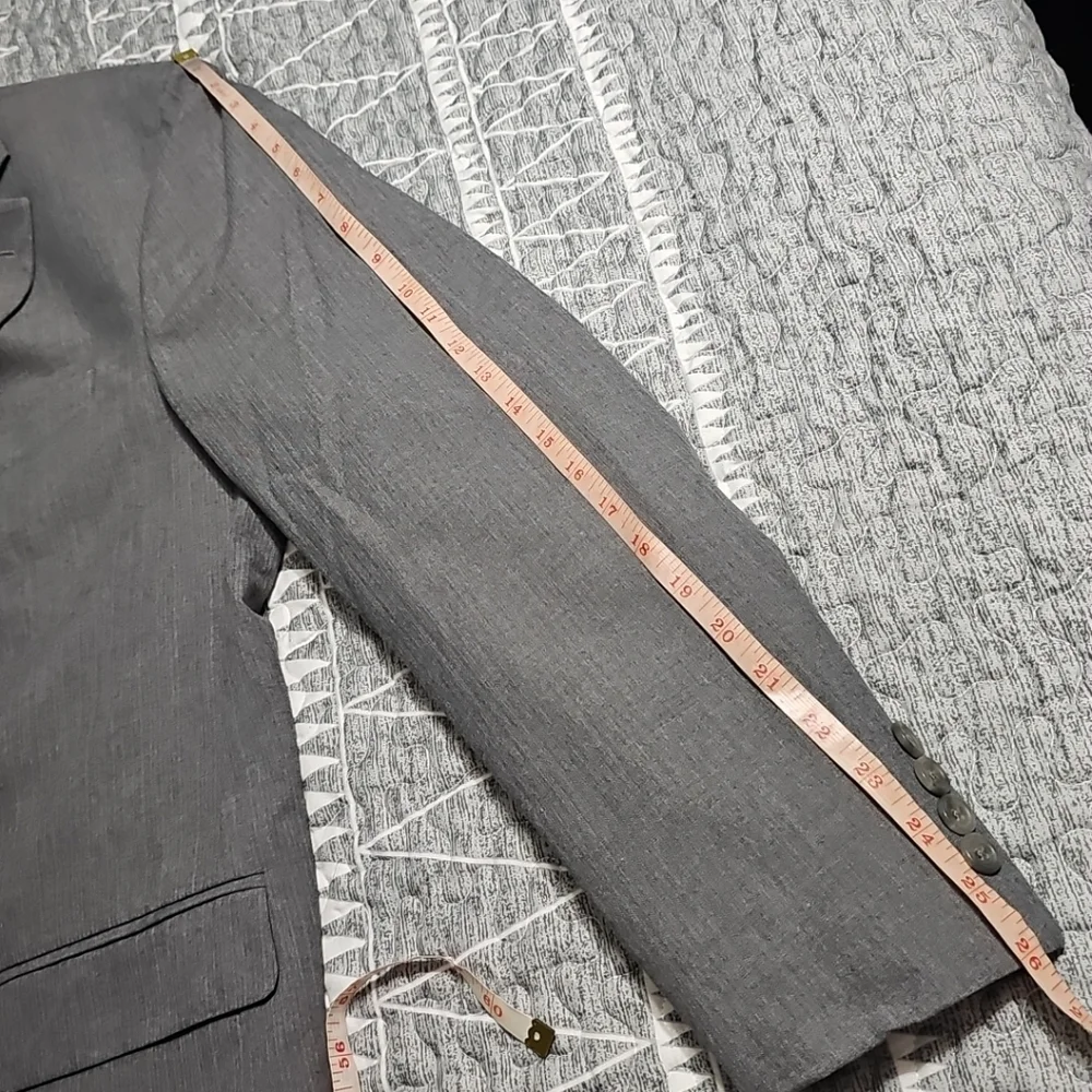 Holbrook World Traveler Gray Lt Blue Poly-Blend Sports Jacket 46R Great PreOwned